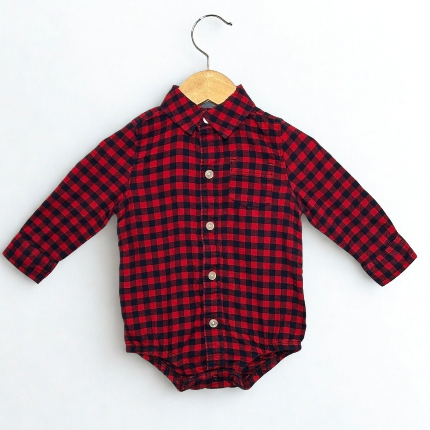 OshKosh B'gosh Plaid Bodysuit (12M)