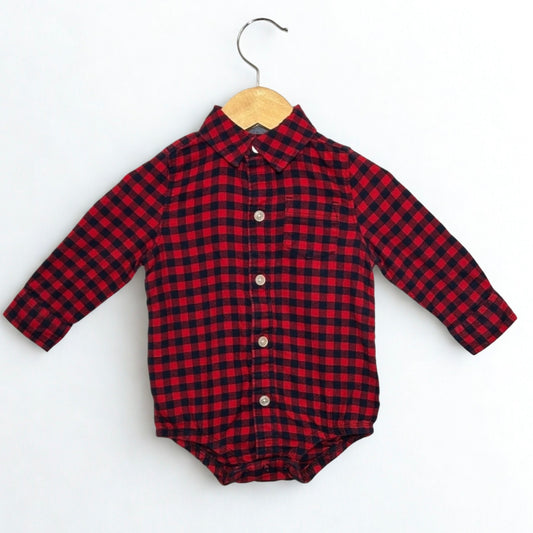 OshKosh B'gosh Plaid Bodysuit (12M)